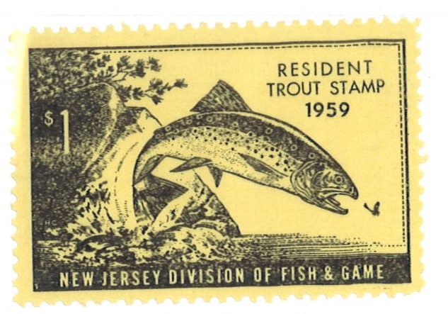 (image for) 1959 New Jersey Resident Trout Stamp